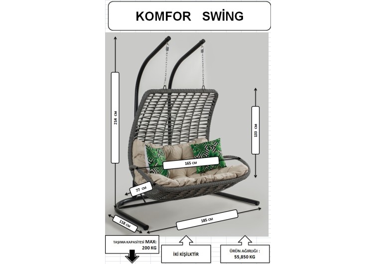 Komfor Rattan Salıncak 