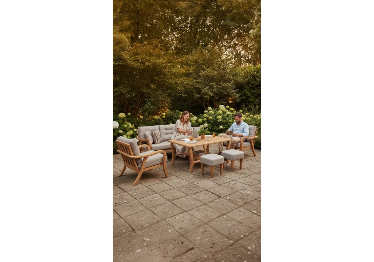 Anka Ahşap Balkon Takımı ( 3+1+1+masa+2 puf )