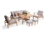Lotus Ahşap Balkon Takımı ( 3+1+1+masa+2 puf )