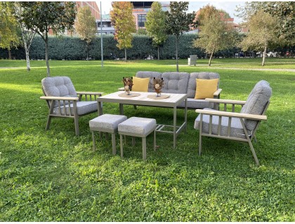 Doğa Metal Balkon Takımı ( 3+1+1+Sehpa+2 puf)