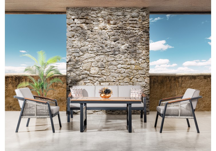 Kolezyum Alüminyum Oturma Grubu( 3+1+1+Sehpa)