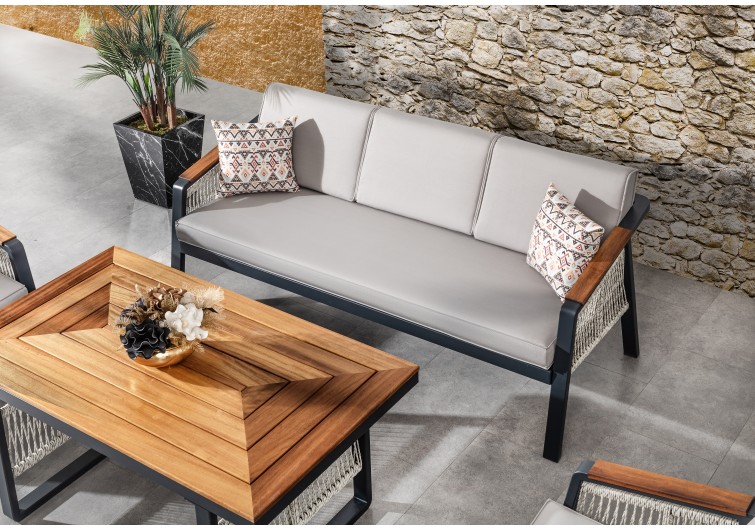 Kolezyum Alüminyum Oturma Grubu( 3+1+1+Sehpa)