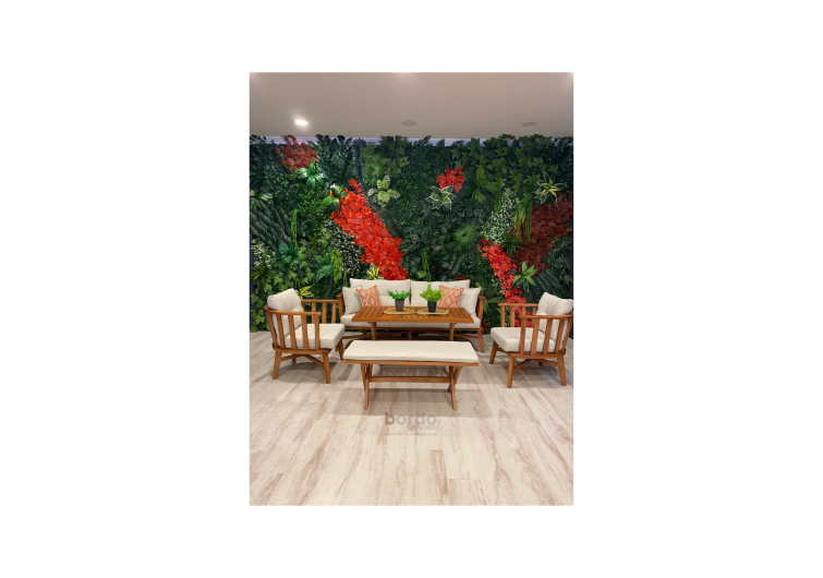 Rose  Ahşap Balkon Takımı ( 3+1+1+masa+2puf )