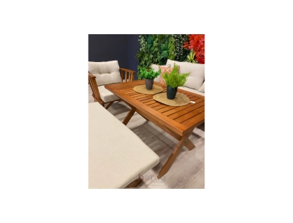 Rose  Ahşap Balkon Takımı ( 3+1+1+masa+2puf )