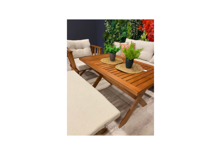 Rose  Ahşap Balkon Takımı ( 3+1+1+masa+2puf )